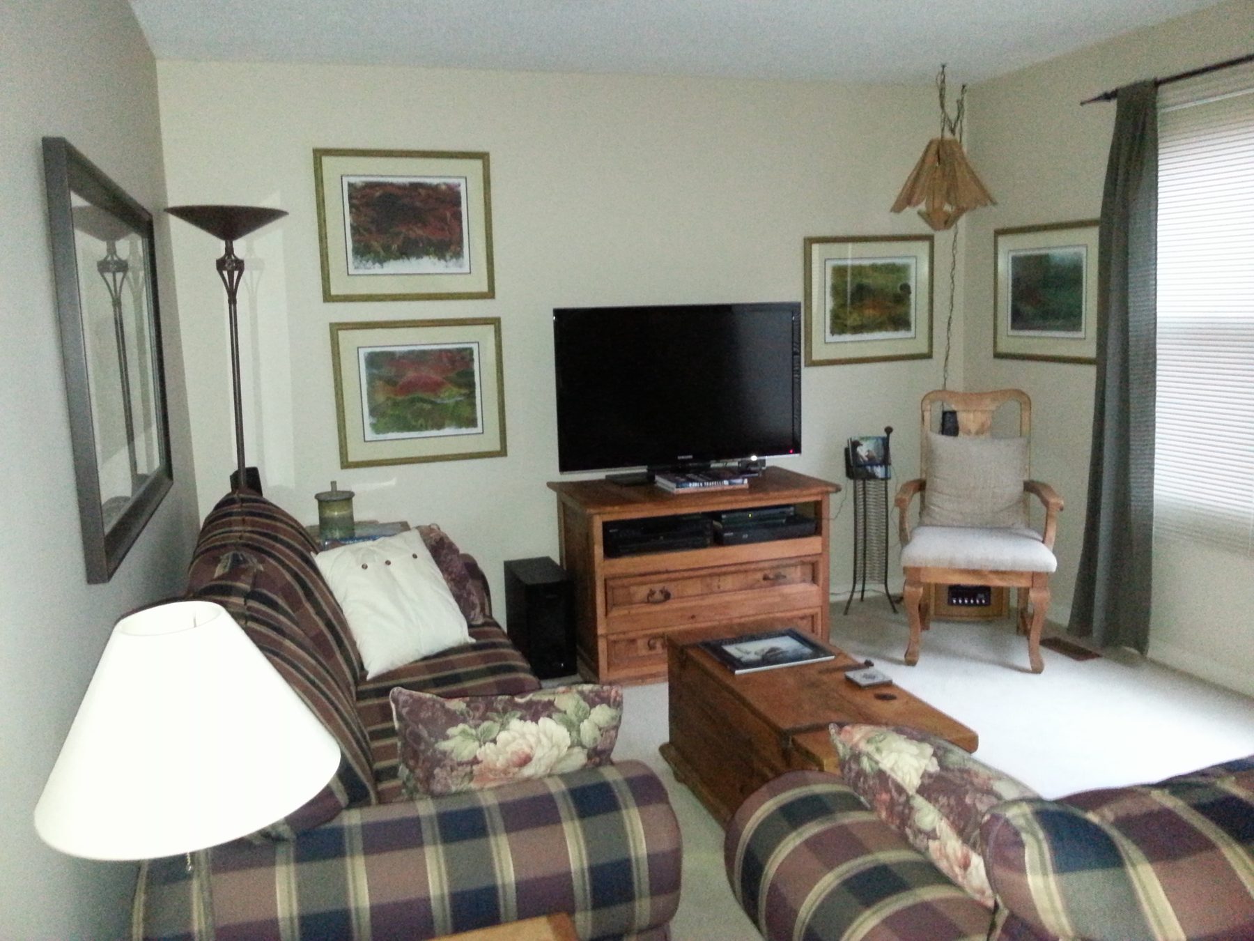 A warm, homey sitting room with comfortable seating